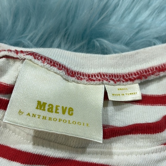 Anthropologie Maeve Rochelle Striped Red White Tee Dress sz S - Picture 9 of 11